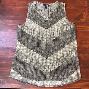 Indigo Tank Top, Black and White, Size: S